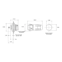 Switchcraft Circular Connector Cable Mount Socket 5 Contacts 7.5A 600V IP68 IP69K Thermoplastic Housing EN3C5FX