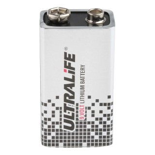 Ultralife Lithium Manganese Dioxide 9V Battery 1.2Ah Standard Termination 26.5mm x 17.5mm x 48.5mm 37g 39170005