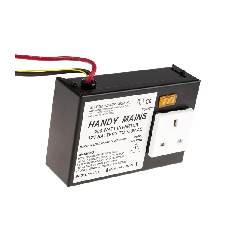 Custom Power Design 200W Power Inverter 12V Input 230V AC Output SM2711