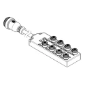 Brad from Molex 120119 Series Sensor Box, 19 Port, 1 m Cable Length, IP67 Polybutylene Terephthalate Housing 1202510098