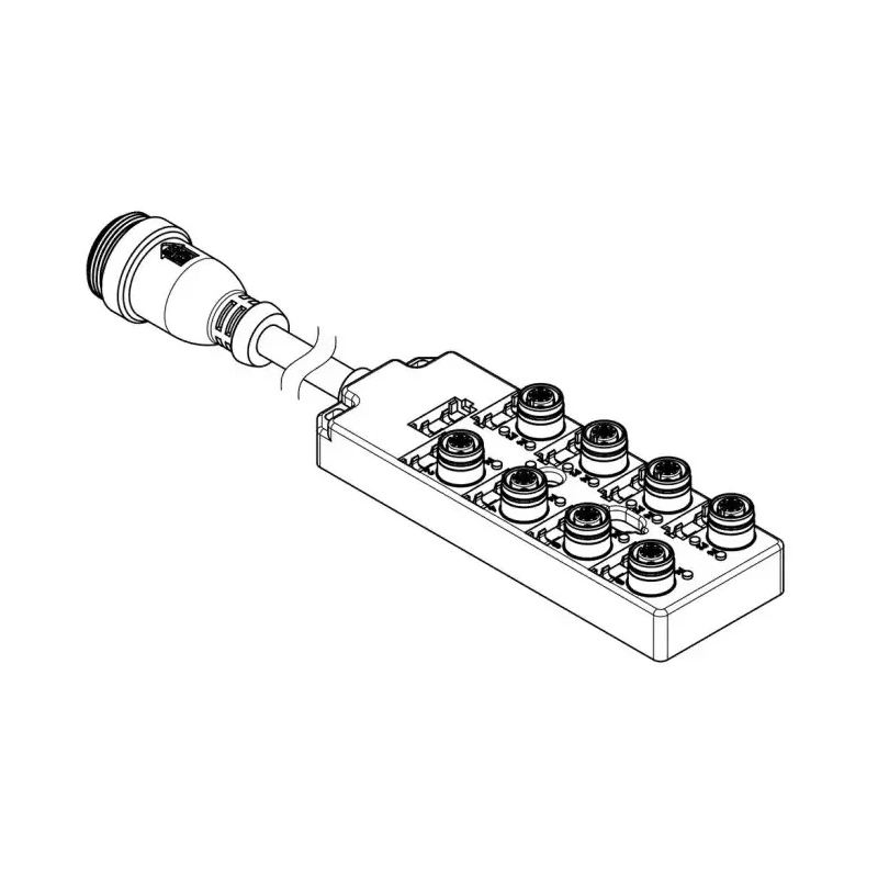 Brad from Molex 120119 Series Sensor Box, 19 Port, 1 m Cable Length, IP67 Polybutylene Terephthalate Housing 1202510098
