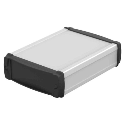 Bopla Aluminium General Purpose Enclosure with Black Lid, IP40, 42 mm x 120 mm x 150 mm 83246150.HMT1 ELPH 1240-0150