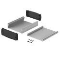 Bopla Aluminium General Purpose Enclosure with Black Lid, IP40, 42 mm x 120 mm x 150 mm 83246150.HMT1 ELPH 1240-0150