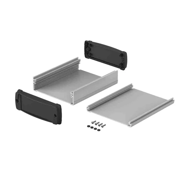 Bopla Aluminium General Purpose Enclosure with Black Lid, IP40, 42 mm x 120 mm x 150 mm 83246150.HMT1 ELPH 1240-0150