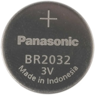 Panasonic Lithium Polycarbon Monofluoride Button Battery 3 V Nominal Voltage 190 mAh Capacity 20 mm Diameter BR-2032/BN