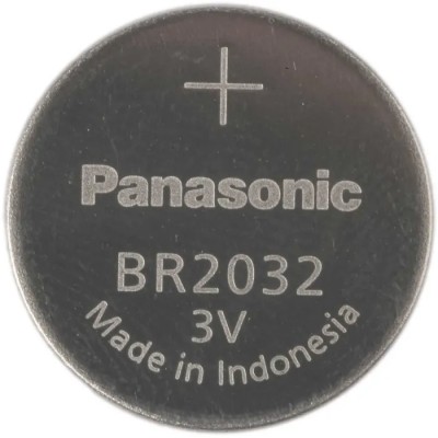 Panasonic Lithium Polycarbon Monofluoride Button Battery 3 V Nominal Voltage 190 mAh Capacity 20 mm Diameter BR-2032/BN