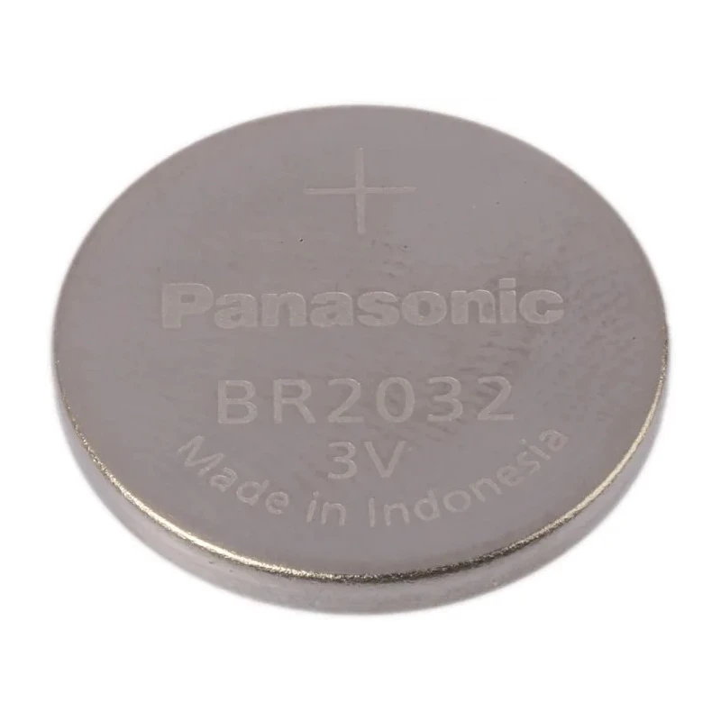 Panasonic Lithium Polycarbon Monofluoride Button Battery 3 V Nominal Voltage 190 mAh Capacity 20 mm Diameter BR-2032/BN