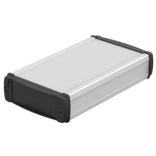 Bopla BOS-Ecoline Series Silver Black Lid Aluminium General Purpose Enclosure, IP40, 42 mm x 83246200.HMT1 ELPH 1240-0200