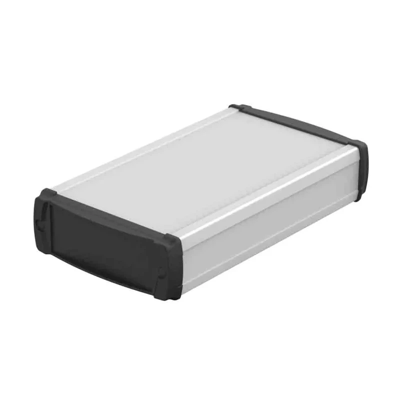 Bopla BOS-Ecoline Series Silver Black Lid Aluminium General Purpose Enclosure, IP40, 42 mm x 83246200.HMT1 ELPH 1240-0200