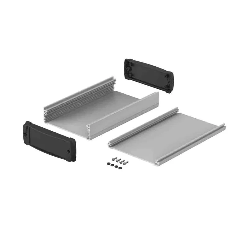 Bopla BOS-Ecoline Series Silver Black Lid Aluminium General Purpose Enclosure, IP40, 42 mm x 83246200.HMT1 ELPH 1240-0200