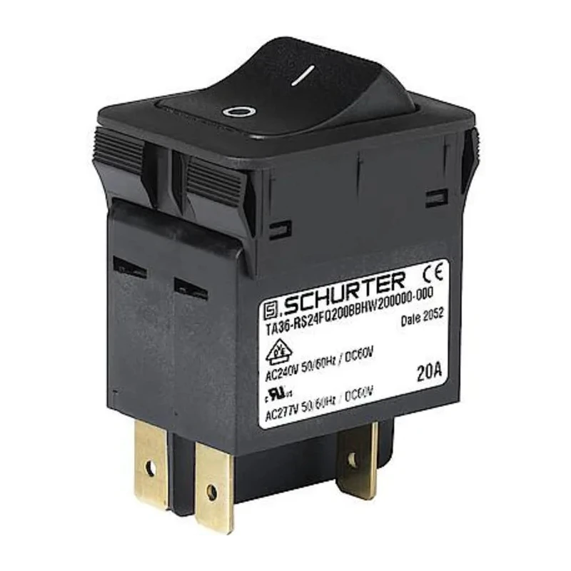 Schurter Thermal Circuit Breaker 20A Current Rating 2-Pole Flange Mount TA36 