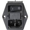 Schurter C14 Straight Panel Mount IEC Connector, 250V, 10A, Female, Fuse Size 17.8 x 11.1 mm 3-131-465