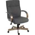 RS PRO Grey Fabric Executive Office Chair, Wheeled, Adjustable Height 470-560mm, 115 kg Capacity 221-6335