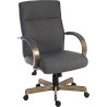 RS PRO Grey Fabric Executive Office Chair, Wheeled, Adjustable Height 470-560mm, 115 kg Capacity 221-6335