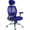 RS PRO Blue Fabric Executive Office Chair, Adjustable Height 430-550mm, 150 kg Weight Capacity 221-6338