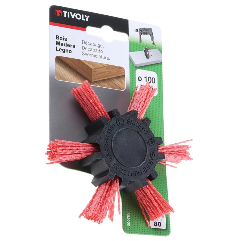 Tivoly Nylon Twisted Wire Abrasive Brush 100 mm Diameter XT20222000782