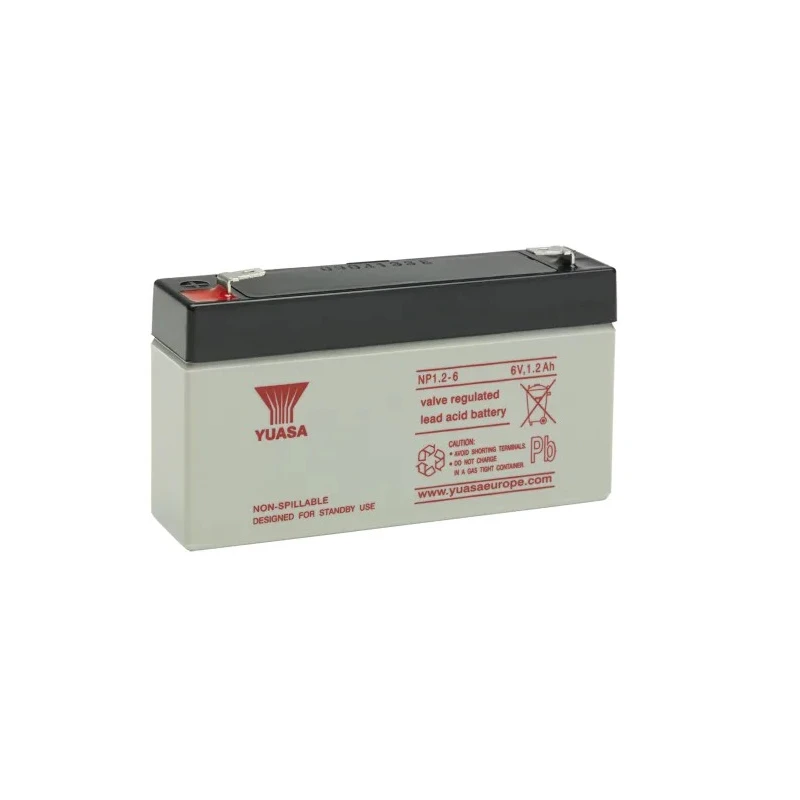 Yuasa 6 V Faston F1 Sealed Lead Acid Battery 1.2 Ah VRLA AGM NP1.2-6RS