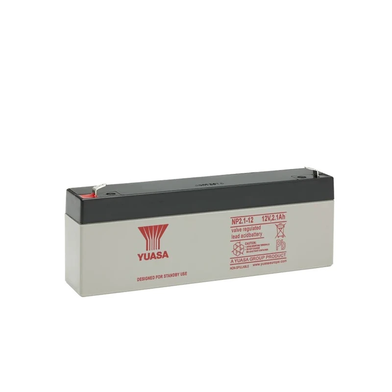 Yuasa 12 V Faston F1 Sealed Lead Acid Battery, 2.1 Ah, 48 mm x 54.5 mm NP2.1-12