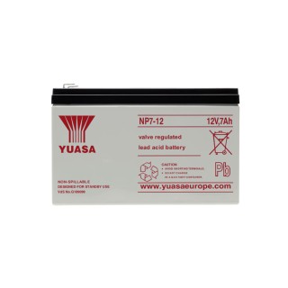 Yuasa Sealed Lead Acid Battery 12 V, 7 Ah, Faston F1 Termination, VRLA AGM Construction NP7-12