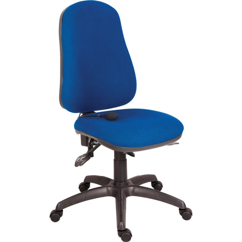 RS PRO Blue Fabric Executive Chair with Adjustable Height, Lumbar Support, and 150 kg Weight Capacity 221-6336