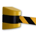 RS PRO Retractable Safety Barrier with Black and Yellow Cloth Tape, ABS Material, 9m Tape Length 221-7883