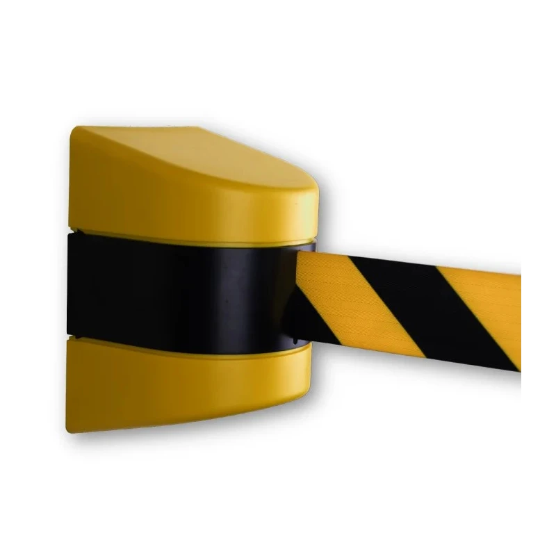 RS PRO Retractable Safety Barrier with Black and Yellow Cloth Tape, ABS Material, 9m Tape Length 221-7883