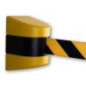 RS PRO Retractable Safety Barrier with Black and Yellow Cloth Tape, ABS Material, 9m Tape Length 221-7883