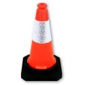 RS PRO Weighted Orange Polyethylene Traffic Cone 500 mm Height with Reflective Tape 221-7861