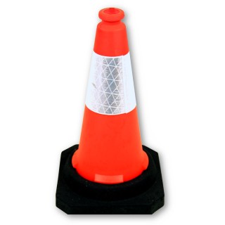 RS PRO Weighted Orange Polyethylene Traffic Cone 500 mm Height with Reflective Tape 221-7861
