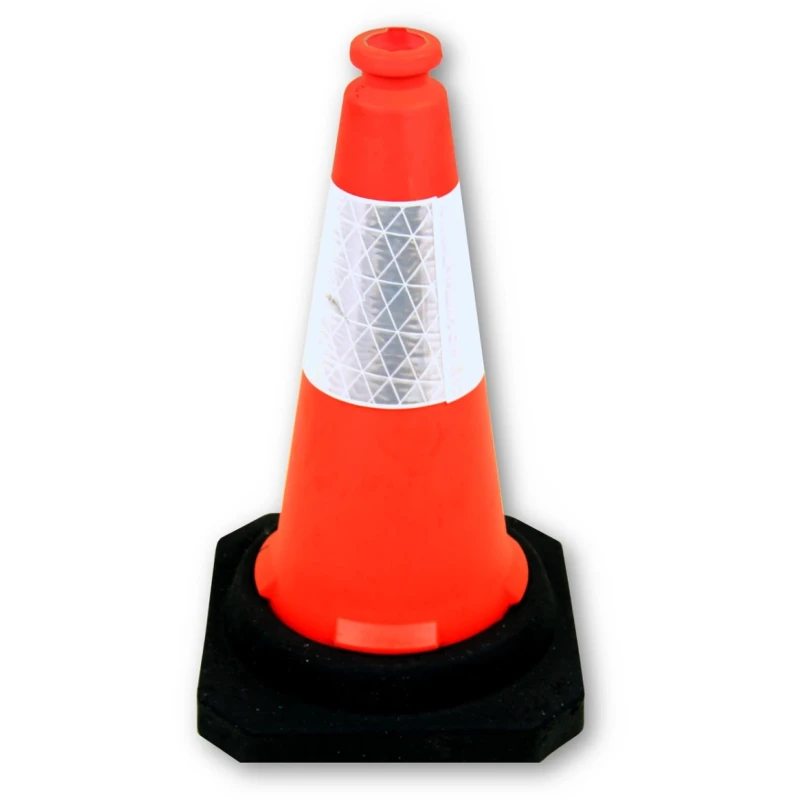RS PRO Weighted Orange Polyethylene Traffic Cone 500 mm Height with Reflective Tape 221-7861