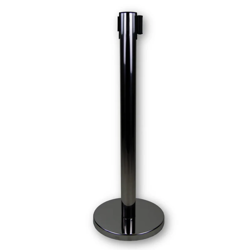 RS PRO Silver Stainless Steel Retractable Safety Barrier, Red Cloth Tape 2m Length, 950mm Height 221-7880