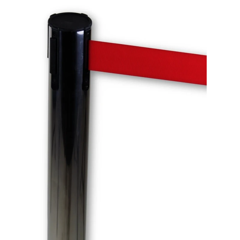 RS PRO Silver Stainless Steel Retractable Safety Barrier, Red Cloth Tape 2m Length, 950mm Height 221-7880