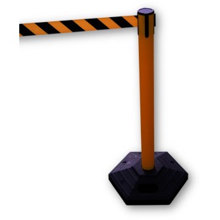 RS PRO Retractable Safety Barrier with 3m Black and Yellow Cloth Tape, Plastic Unplasticised Polyvinyl Chloride 221-7881