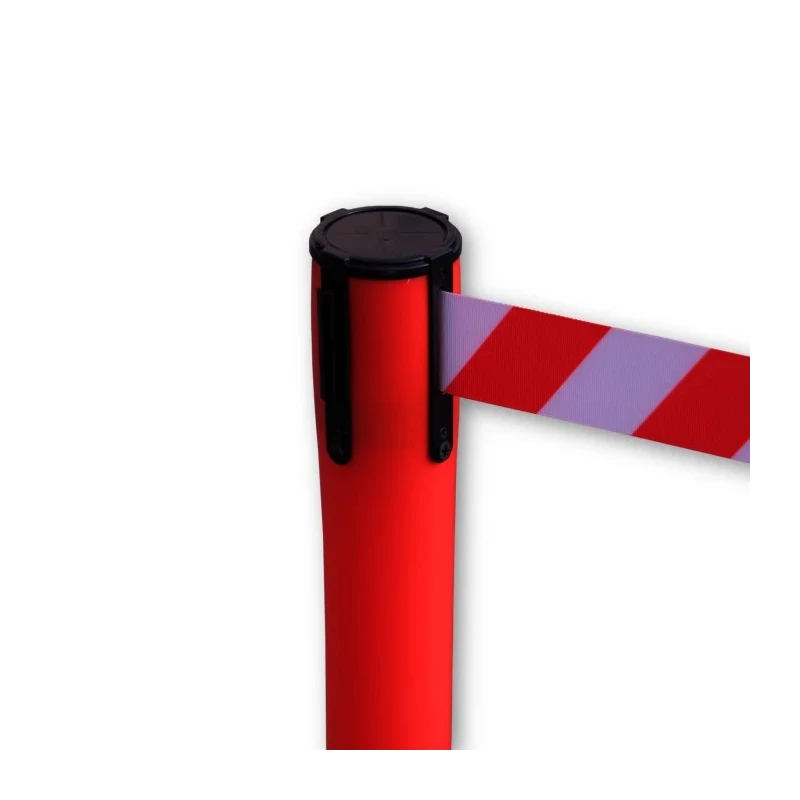 RS PRO Red Retractable Safety Barrier with Red and White Tape, Unplasticised Polyvinyl Chloride, 3m Length, 980mm 221-7882