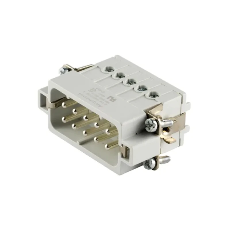 Amphenol Industrial Heavy Duty Power Connector Insert 16A 250V Male 10 Contacts Heavy Mate C146 Series C146 10A010 002 4