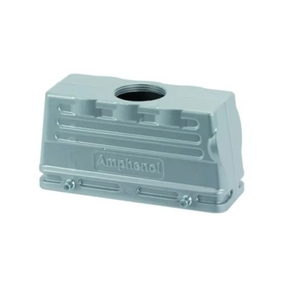 Amphenol Industrial Heavy Duty Power Connector Hood, Aluminium Alloy Body, IP65 Rated, 24 Pole, 2 Lever C146 21R024 600 1