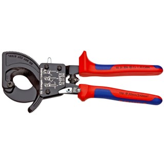 Knipex Flush Ratchet Cable Cutter 250mm Overall Length Steel Jaw, 32mm Cutting Capacity 95 31 250