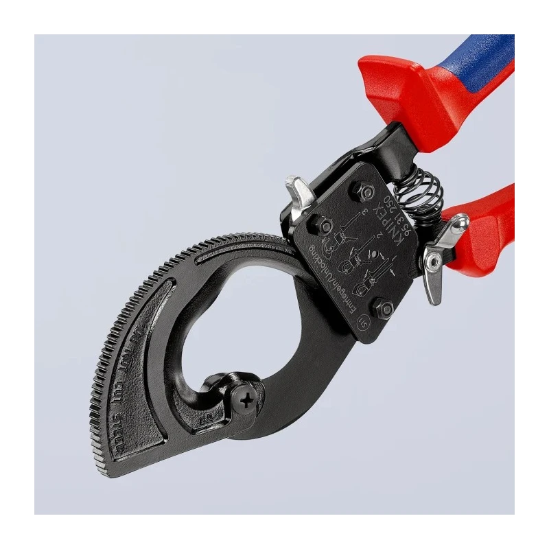 Knipex Flush Ratchet Cable Cutter 250mm Overall Length Steel Jaw, 32mm Cutting Capacity 95 31 250