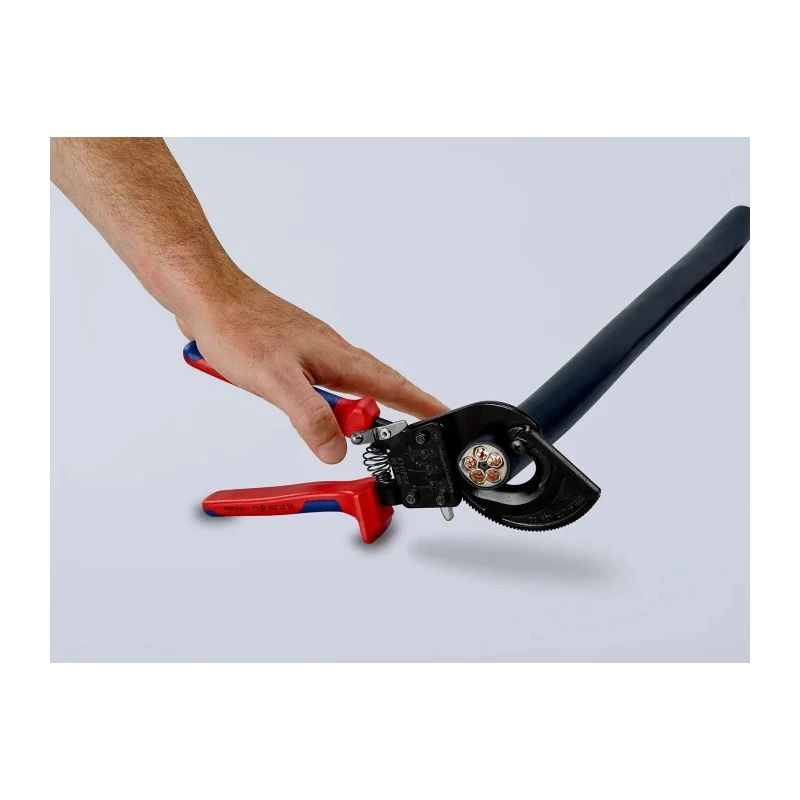 Knipex Flush Ratchet Cable Cutter 250mm Overall Length Steel Jaw, 32mm Cutting Capacity 95 31 250