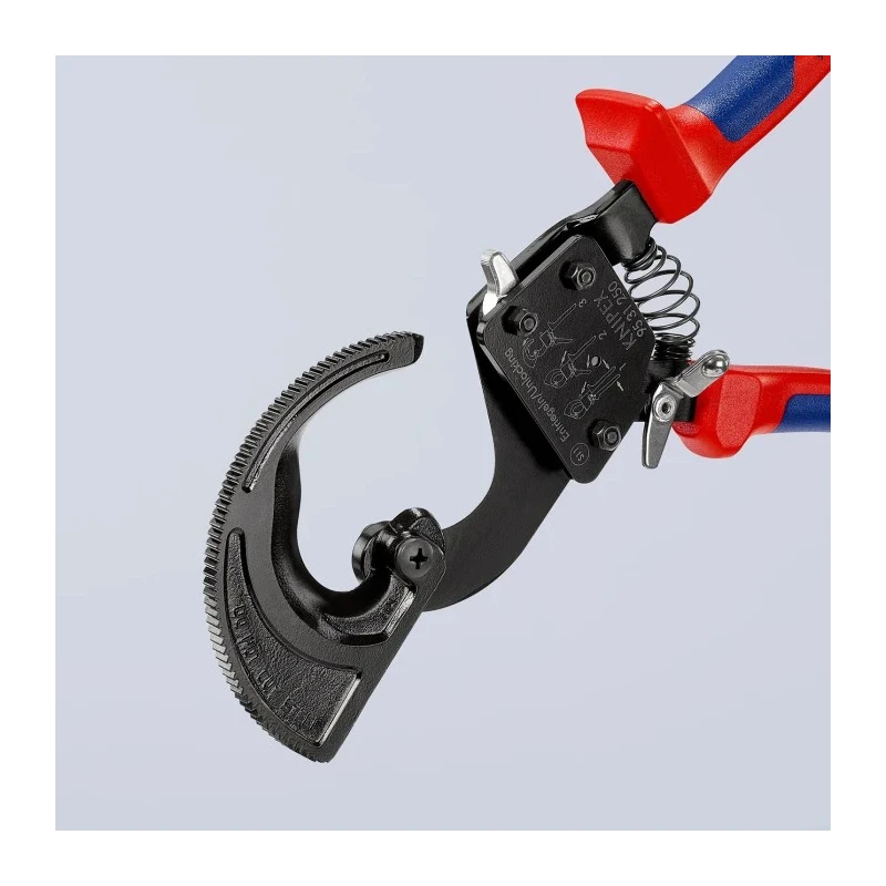 Knipex Flush Ratchet Cable Cutter 250mm Overall Length Steel Jaw, 32mm Cutting Capacity 95 31 250