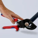 Knipex Flush Ratchet Cable Cutter 250mm Overall Length Steel Jaw, 32mm Cutting Capacity 95 31 250