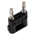 Pomona Black Male Banana Plug Stackable Double Banana Connector 4.22 mm, Screw Termination, 5kV, 15A, Gold Plated MDP-0