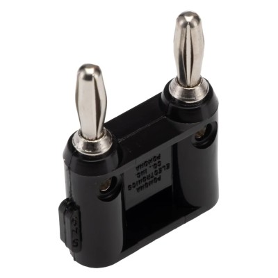 Pomona Black Male Banana Plug Stackable Double Banana Connector 4.22 mm, Screw Termination, 5kV, 15A, Gold Plated MDP-0