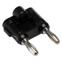 Pomona Black Male Banana Plug Stackable Double Banana Connector 4.22 mm, Screw Termination, 5kV, 15A, Gold Plated MDP-0