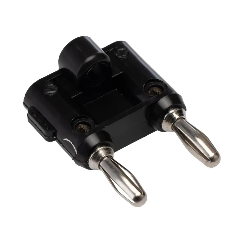 Pomona Black Male Banana Plug Stackable Double Banana Connector 4.22 mm, Screw Termination, 5kV, 15A, Gold Plated MDP-0