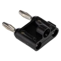 Pomona Black Male Banana Plug Stackable Double Banana Connector 4.22 mm, Screw Termination, 5kV, 15A, Gold Plated MDP-0