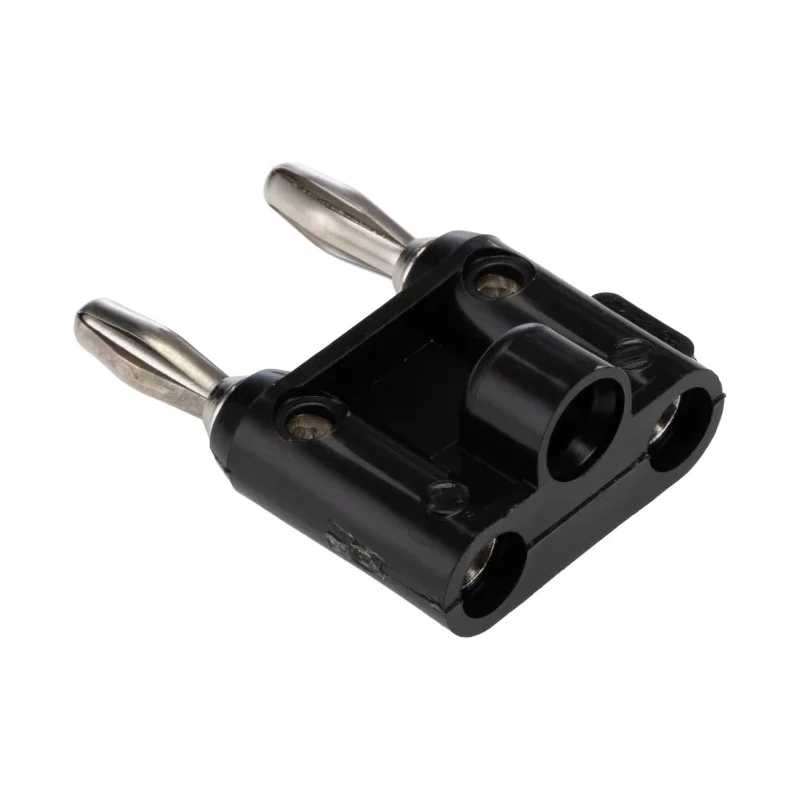 Pomona Black Male Banana Plug Stackable Double Banana Connector 4.22 mm, Screw Termination, 5kV, 15A, Gold Plated MDP-0