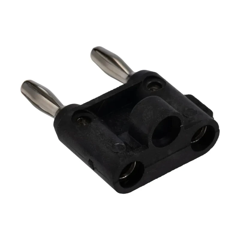 Pomona Black Male Banana Plug 4.22 mm Connector Screw Termination 5kV Voltage 15A Current Nickel Plated Gold Plated 4898-0