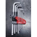 Wiha 9 Piece L Metric Hex Key Set, Hex Size 1.5 to 10 mm, Chrome Vanadium Steel, Brilliant Chrome Plated Finish 07185