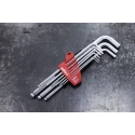 Wiha 9 Piece L Metric Hex Key Set, Hex Size 1.5 to 10 mm, Chrome Vanadium Steel, Brilliant Chrome Plated Finish 07185